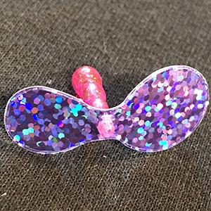 Purple Bow Glitter Stickers